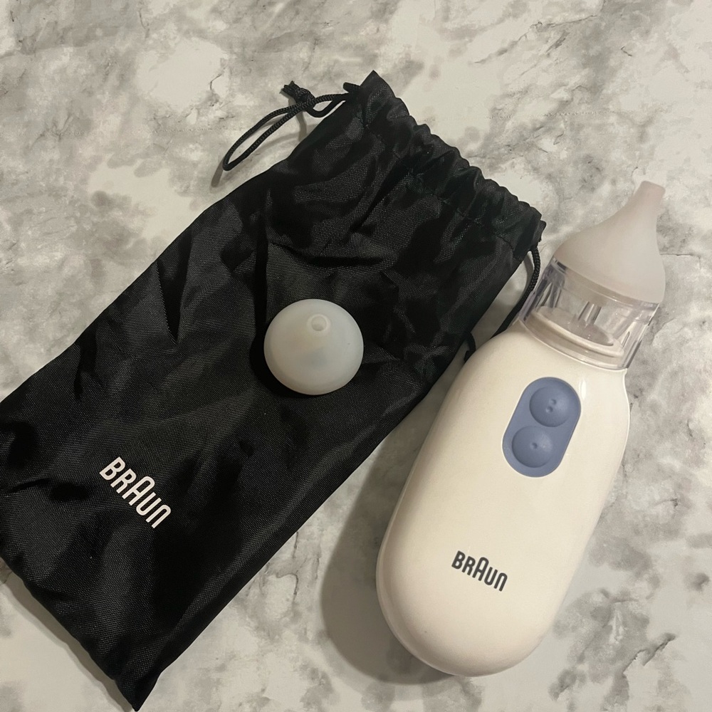 Braun White and Blue Nasal Aspirator for Kids